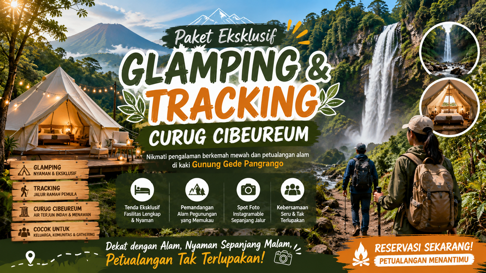 Read more about the article Paket Eksklusif Glamping & Tracking Curug Cibeureum