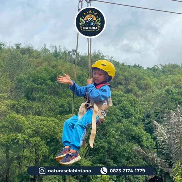 Flying Fox untuk Anak di Natura Sukabumi (2)