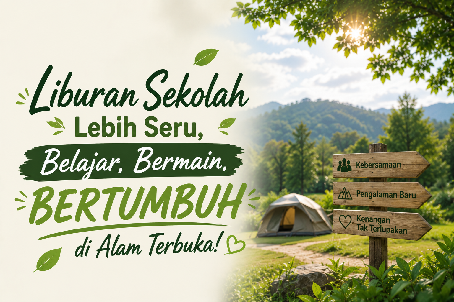 Read more about the article Ide Liburan Sekolah Bersama Anak di Alam Terbuka